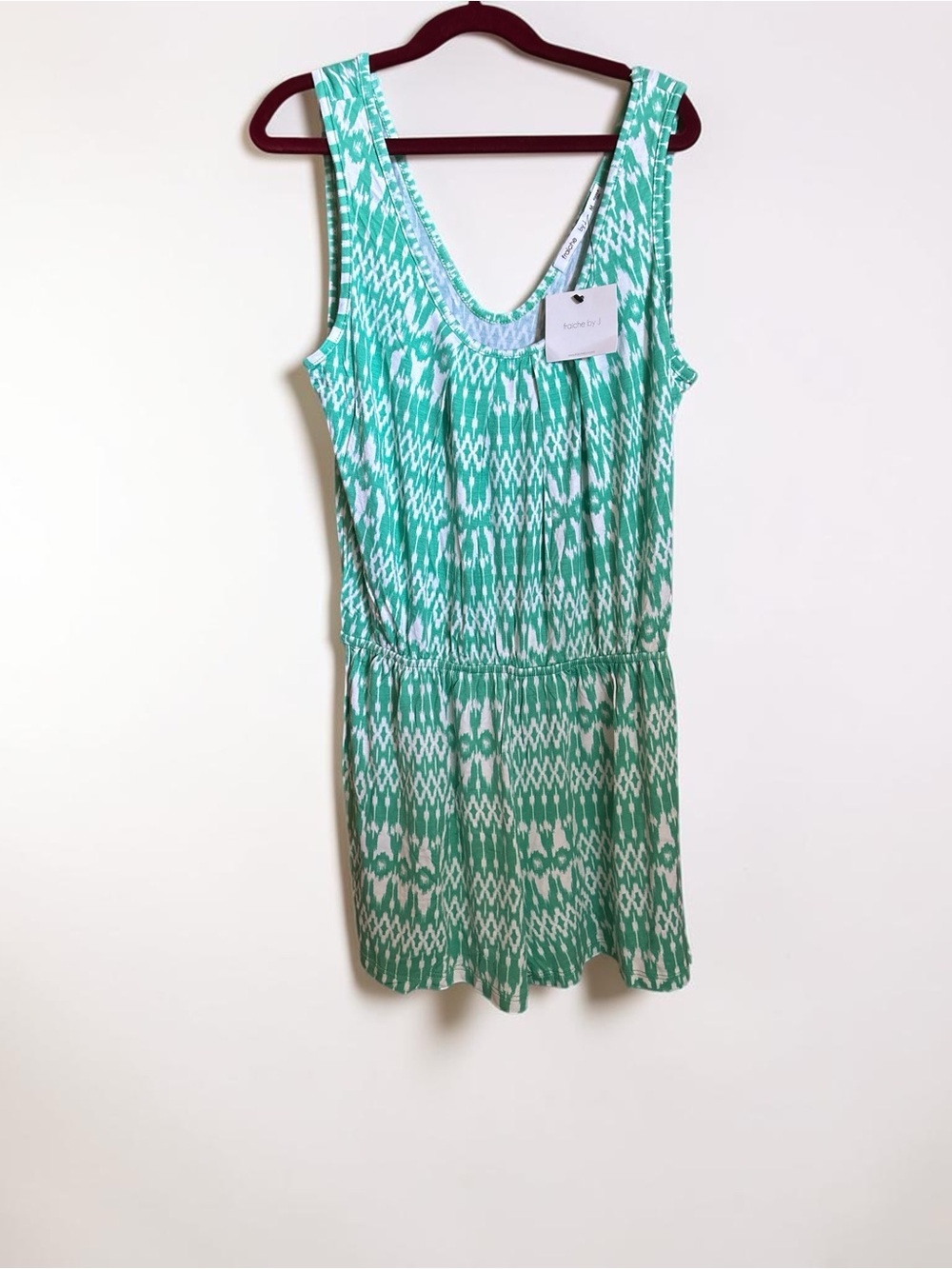 Sleeveless Mint Green Patterned Romper